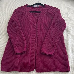 Women's Knit Cardigan in Deep Burgundy